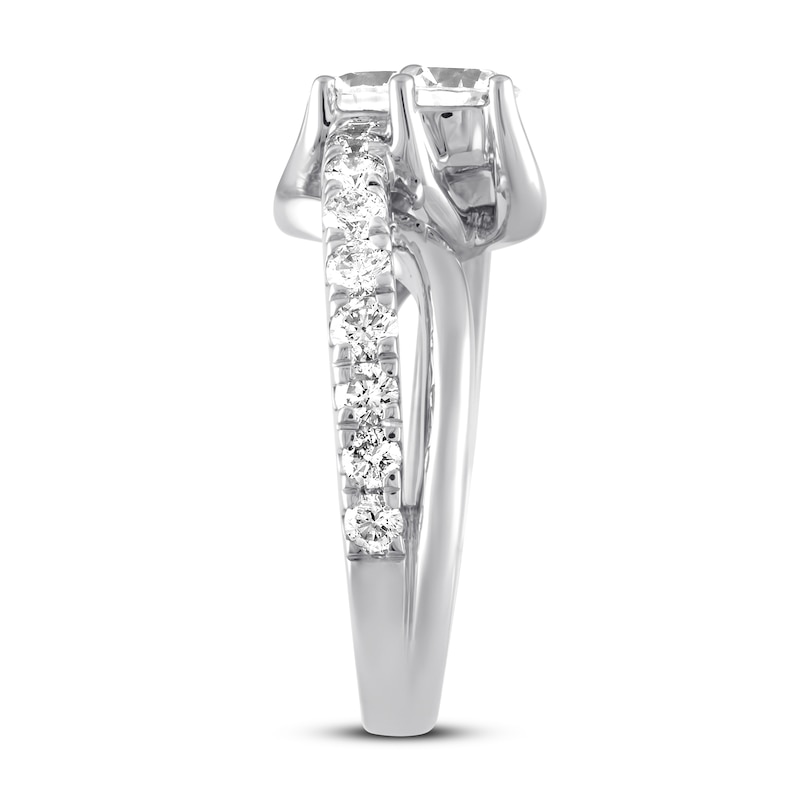 Main Image 2 of Previously Owned Ever Us Two-Stone Diamond Anniversary Ring 2 ct tw Round-cut 14K White Gold