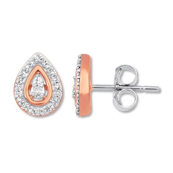 Previously Owned Diamond Teardrop Earrings 1/8 ct tw 10K Rose Gold