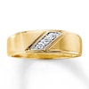 Thumbnail Image 0 of Previously Owned Men's Diamond Wedding Band 1/10 ct tw Round-cut 10K Yellow Gold - Size 14.25