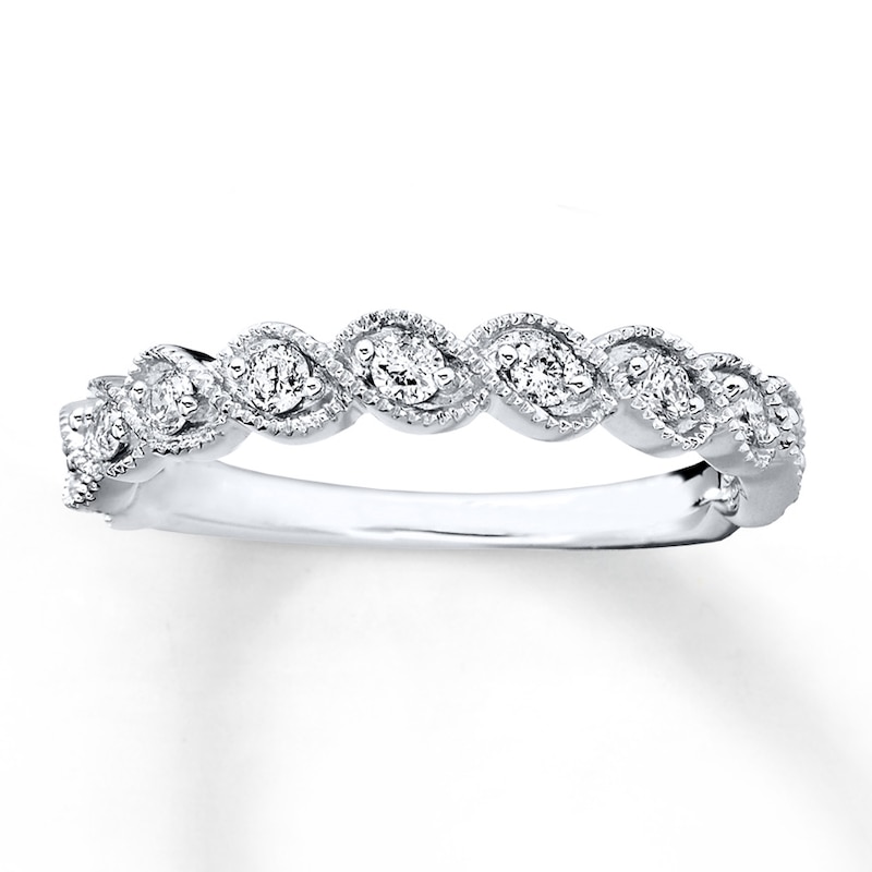 Main Image 1 of Previously Owned Diamond Anniversary Band 1/3 ct tw Round-cut 10K White Gold - Size 11.5