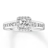 Thumbnail Image 0 of Previously Owned Diamond Engagement Ring 5/8 ct tw Princess & Round-cut 14K White Gold - Size 9.75