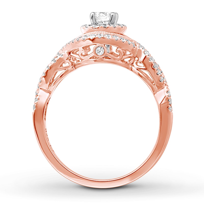 Previously Owned Diamond Engagement Ring 5/8 ct tw Round-cut 14K Rose Gold - Size 10.75