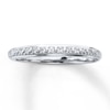 Thumbnail Image 1 of Previously Owned Diamond Accent Wedding Band Round-cut 10K White Gold - Size 3