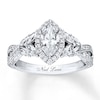 Thumbnail Image 0 of Previously Owned Neil Lane Engagement Ring 1-3/8 ct tw Marquise & Round-cut Diamonds 14K White Gold - Size 9.5