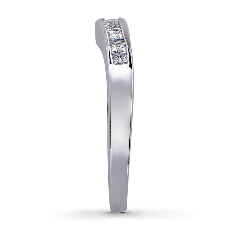 Previously Owned Diamond Enhancer Ring 3/8 ct tw Princess-Cut 14K White Gold - Size 4.25