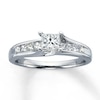 Thumbnail Image 1 of Previously Owned Diamond Engagement Ring 1 ct tw Princess & Round-cut 14K White Gold - Size 3.25