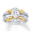 Thumbnail Image 3 of Previously Owned Diamond Enhancer Ring 1/3 ct tw Round-cut 14K Two-Tone Gold - Size 11.5