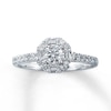 Thumbnail Image 0 of Previously Owned Engagement Ring 5/8 ct tw Round & Baguette-cut Diamonds 14K White Gold - Size 4
