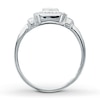 Thumbnail Image 2 of Previously Owned Ring 1/4 ct tw Princess & Round-cut Diamonds 10K White Gold - Size 4.25