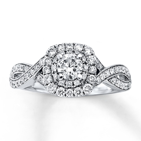 Previously Owned Neil Lane Diamond Engagement Ring 7/8 ct tw Round-cut 14K White Gold