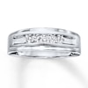Thumbnail Image 0 of Previously Owned Men's Diamond Wedding Band 1/4 ct tw Round-cut 10K White Gold - Size 11