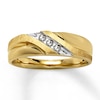 Thumbnail Image 0 of Previously Owned Men's Wedding Band 1/10 ct tw Diamonds Round-cut 10K Yellow Gold - Size 13.25