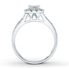 Thumbnail Image 1 of Previously Owned Diamond Engagement Ring 1/2 ct tw Princess & Round-cut Diamonds 14K White Gold - Size 9.5