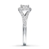Thumbnail Image 2 of Previously Owned Diamond Engagement Ring 1/2 ct tw Princess & Round-cut Diamonds 14K White Gold - Size 9.5