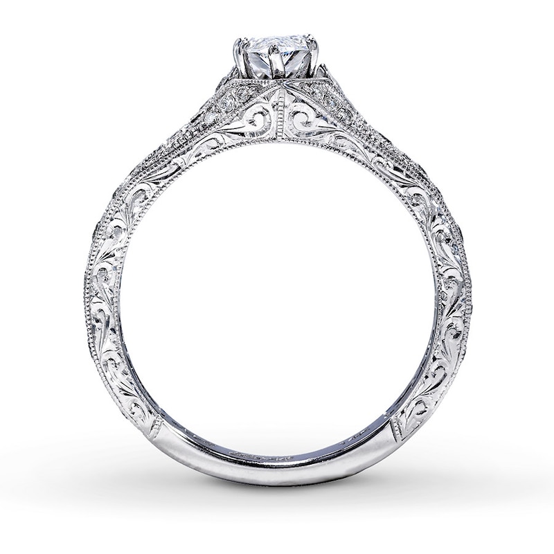 Main Image 2 of Previously Owned Neil Lane Engagement Ring 3/4 ct tw Marquise & Round-cut Diamonds 14K White Gold - Size 5