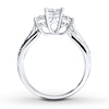 Thumbnail Image 2 of Previously Owned Diamond Engagement Ring 1/2 ct tw Princess & Round-cut 14K White Gold - Size 4