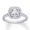 Thumbnail Image 1 of Previously Owned Neil Lane Engagement Ring 1-1/8 ct tw Cushion & Round-cut Diamonds 14K White Gold - Size 3.75