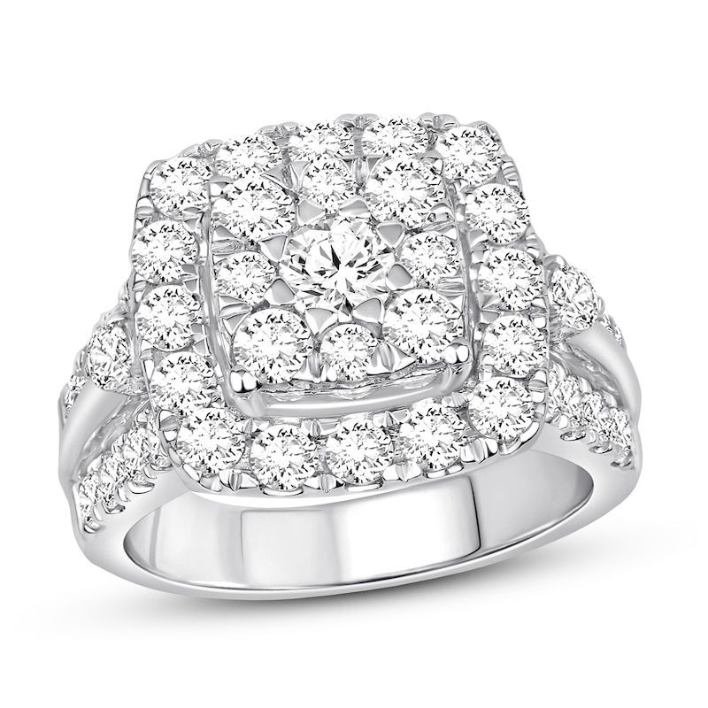 Previously Owned Diamond Engagement Ring 3 ct tw Round-cut 10K White Gold - Size 11.25