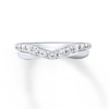 Thumbnail Image 4 of Previously Owned Diamond Contour Band 1/2 ct tw Round-cut 14K White Gold - Size 9.75