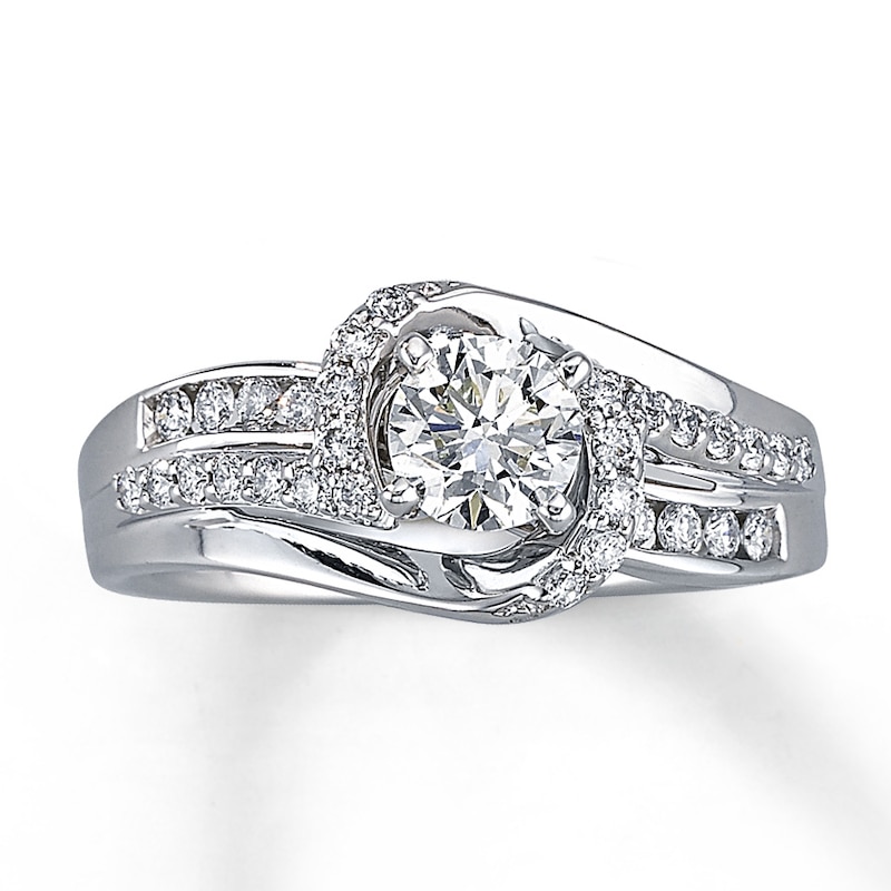 Main Image 1 of Previously Owned Diamond Engagement Ring 5/8 ct tw Round-cut 14K White Gold - Size 4