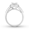 Thumbnail Image 1 of Previously Owned Diamond Engagement Ring 1 ct tw Princess & Round-cut 14K White Gold - Size 4