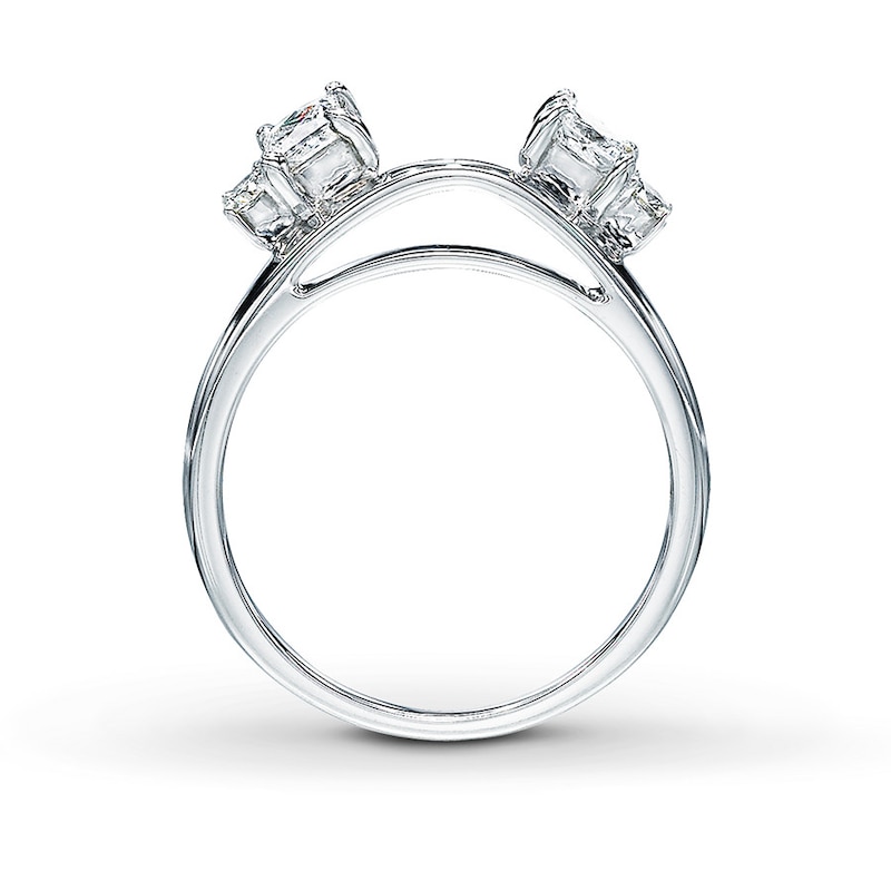 Previously Owned THE LEO Diamond Enhancer Ring 1/2 ct tw Princess & Round-cut 14K White Gold - Size 9.75
