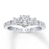 Thumbnail Image 0 of Previously Owned THE LEO Engagement Ring 7/8 ct tw Princess & Round-cut Diamonds 14K White Gold - Size 10.5
