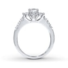 Thumbnail Image 1 of Previously Owned THE LEO Engagement Ring 7/8 ct tw Princess & Round-cut Diamonds 14K White Gold - Size 10.5