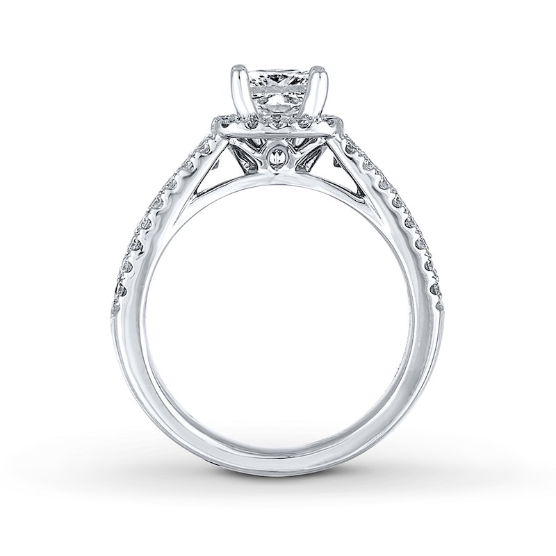 Main Image 2 of Previously Owned THE LEO Diamond Engagement Ring 2-1/8 ct tw Princess & Round-cut Diamonds 14K White Gold - Size 10