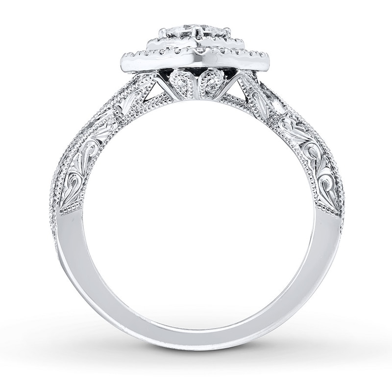 Main Image 2 of Previously Owned Neil Lane Engagement Ring 1 ct tw Princess & Round-cut Diamonds 14K White Gold