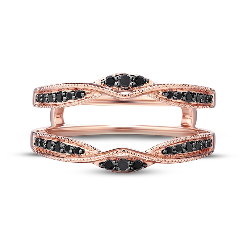 Main Image 4 of Previously Owned Black Diamond Insert Ring 1/5 Carat tw 14K Rose Gold