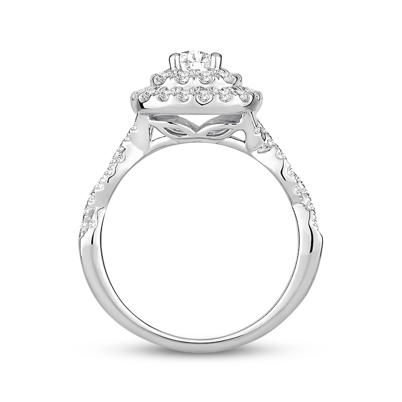 Main Image 3 of Previously Owned Diamond Engagement Ring 1-1/6 ct tw Round-cut 14K White Gold