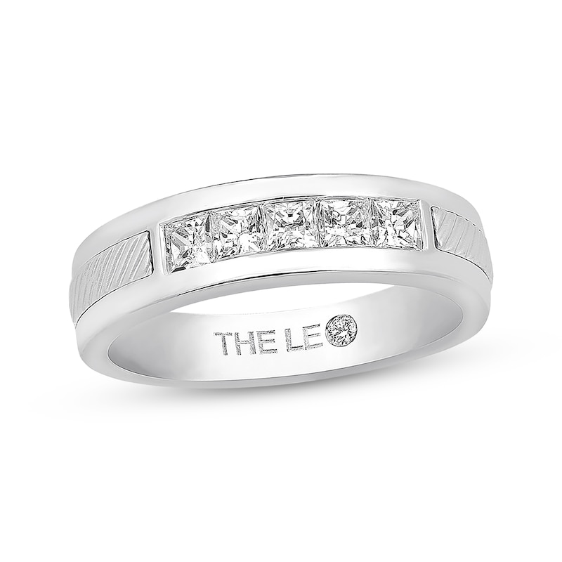 Main Image 1 of Previously Owned Leo Diamond Men's Wedding Band 3/4 ct tw Square 14K White Gold