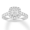 Thumbnail Image 1 of Previously Owned THE LEO Diamond Engagement Ring 1 ct tw Princess & Round-cut 14K White Gold