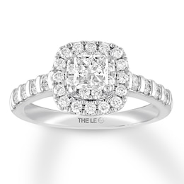 Previously Owned THE LEO Diamond Engagement Ring 1 ct tw Princess & Round-cut 14K White Gold