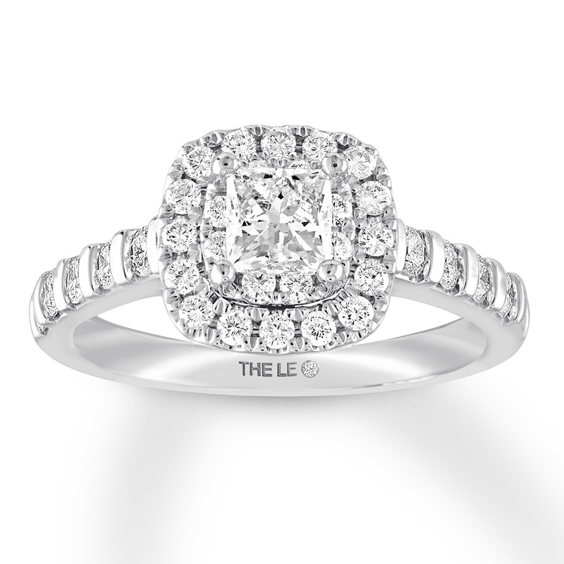 Main Image 1 of Previously Owned THE LEO Diamond Engagement Ring 1 ct tw Princess & Round-cut 14K White Gold