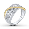 Thumbnail Image 4 of Previously Owned Diamond Ring 1 ct tw Round & Baguette 14K Two-Tone Gold