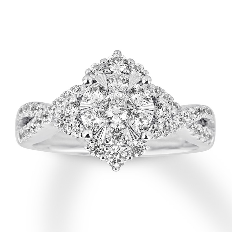 Previously Owned Diamond Engagement Ring 1 ct tw Round-cut 14K White Gold - Size 8.5
