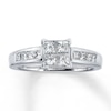 Thumbnail Image 0 of Previously Owned Engagement Ring 7/8 ct tw Princess-cut Diamonds 14K White Gold - Size 5.75