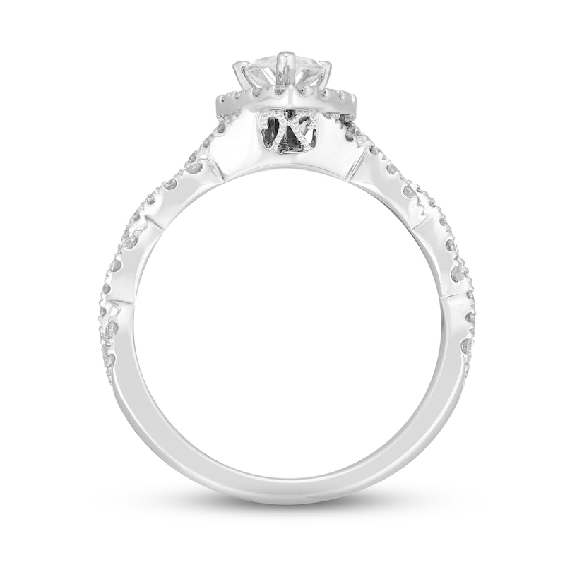 Main Image 3 of Previously Owned Neil Lane Diamond Engagement Ring 1 ct tw Pear & Round-cut 14K White Gold