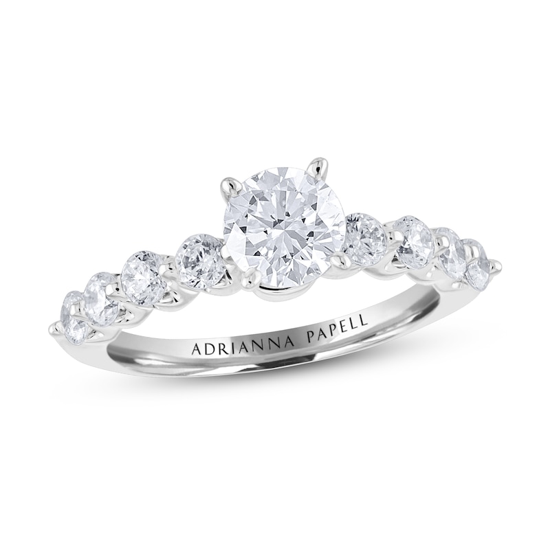 Main Image 1 of Previously Owned Adrianna Papell Diamond Engagement Ring 1-5/8 ct tw Round-cut 14K White Gold