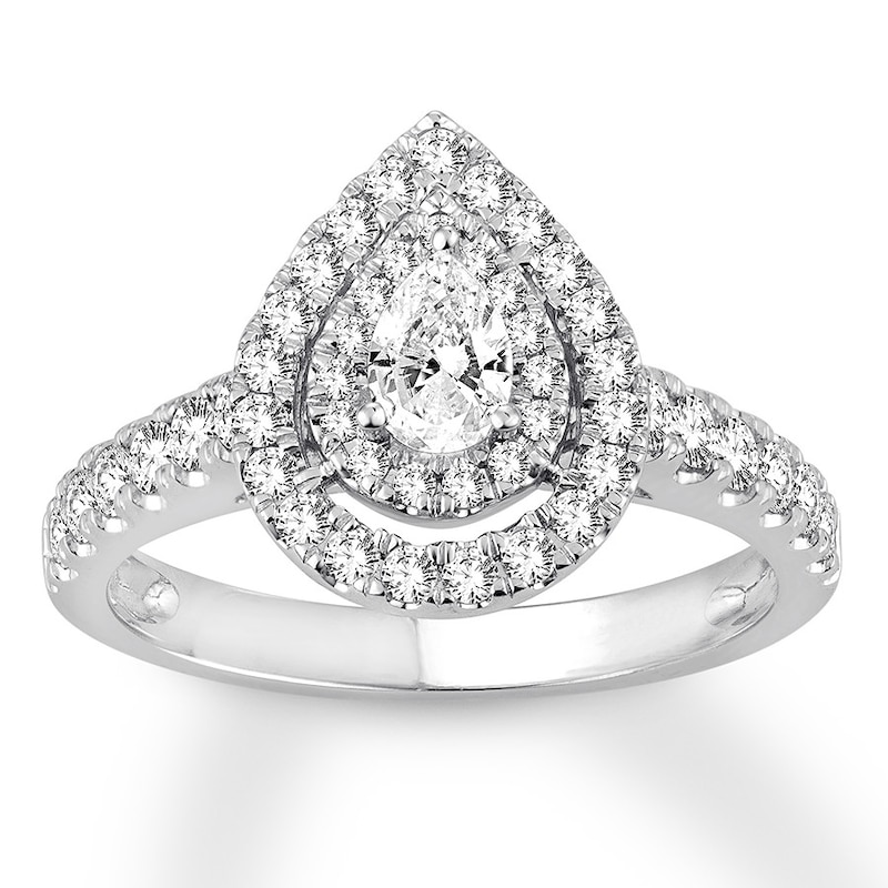 Previously Owned Pear-Shaped Diamond Engagement Ring 1 ct tw Pear ...