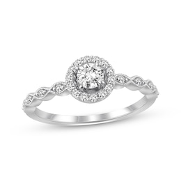 Previously Owned Diamond Engagement Ring 3/8 ct tw Round-cut 10K White Gold