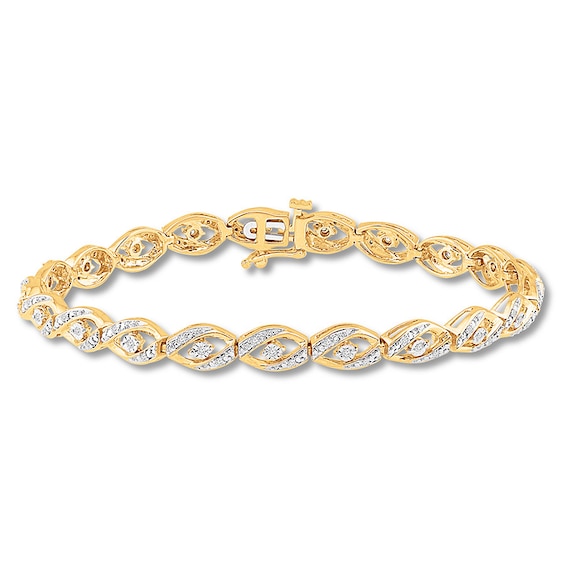 Previously Owned Diamond Bracelet 1/ ct tw Round-cut 10K Yellow Gold 7