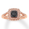 Thumbnail Image 0 of Previously Owned Black & White Diamond Ring 3/8 ct tw Round-cut 10K Rose Gold