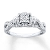 Thumbnail Image 0 of Previously Owned Diamond Ring 1/6 ct tw Princess & Round-cut Sterling Silver