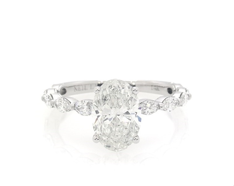 Main Image 1 of Previously Owned Neil Lane Premiere Oval-Cut Diamond Engagement Ring 2 ct tw 14K White Gold