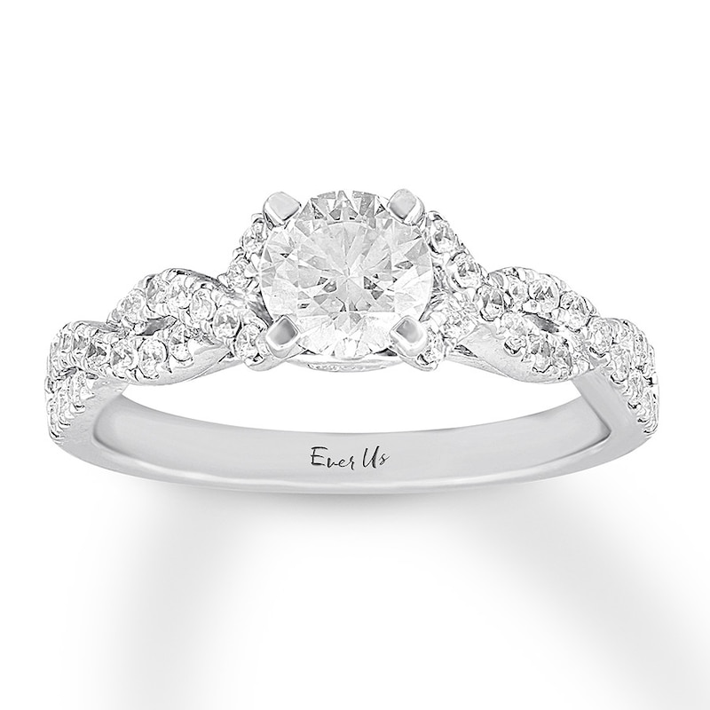 Main Image 1 of Previously Owned Ever Us Diamond Engagement Ring 1 ct tw Round-cut 14K White Gold