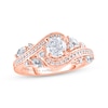 Thumbnail Image 1 of Previously Owned Adrianna Papell Diamond Engagement Ring 1 ct tw Round & Marquise-cut 14K Rose Gold - Size 10