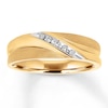 Thumbnail Image 0 of Previously Owned Men's Diamond Wedding Band 1/15 ct tw Round-cut 10K Yellow Gold - Size 8